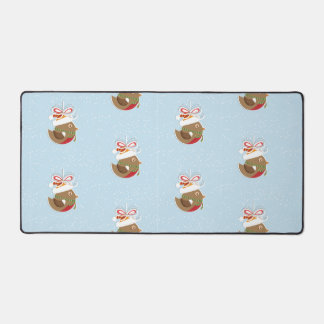 Cute Winter Bird Holiday Design Christmas Desk Mat