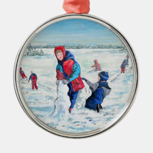 Cute Winter blue/red Wonder Land Playtime Ornament