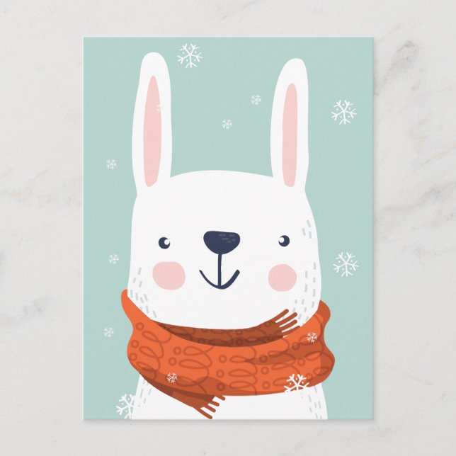 Cute Winter Bunny postcard (Front)