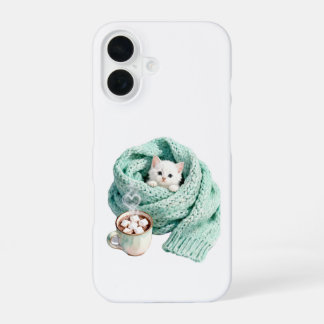 Cute Winter Cat Cozy Coffee Personalized iPhone 16 iPhone 16 Case