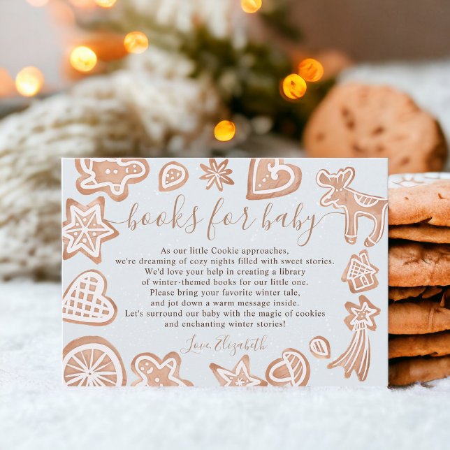Cute winter Christmas cookie books for baby shower Enclosure Card (Cute winter Christmas cookie books for baby shower Enclosure Card)