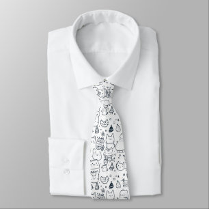 Cute Winter Christmas Doodle Pattern (1) Tie