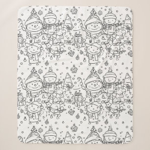 Cute Winter Christmas Doodle Pattern (2) Sherpa Blanket