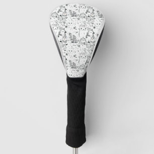 Cute Winter Christmas Doodle Pattern (4) Golf Head Cover