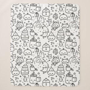 Cute Winter Christmas Doodle Pattern (6) Sherpa Blanket