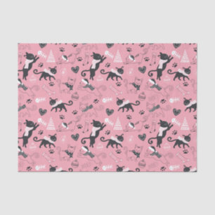Cute Winter Christmas Kitty Cat Pattern Tissue Paper