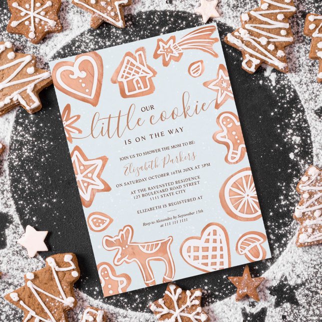 Cute winter Christmas little cookie baby shower Invitation (Cute winter Christmas little cookie baby shower Invitation)