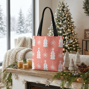 Cute winter Christmas tree pastel shopping bag