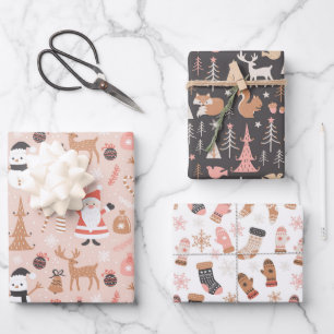 Cute Winter Christmas Wrapping Paper Sheet