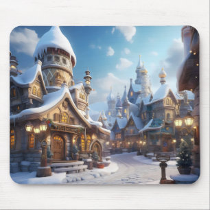 Cute Winter City Mouse Pad