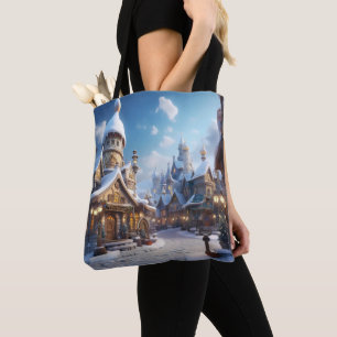 Cute Winter City Tote Bag