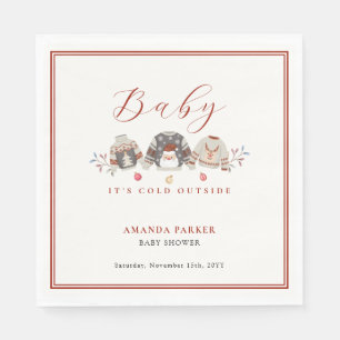 Cute Winter Clothes Christmas Baby Shower Napkin