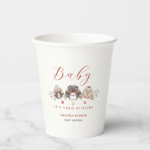 Cute Winter Clothes Christmas Baby Shower Paper Cups