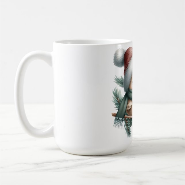 Cute winter cozy bird Mug (Left)