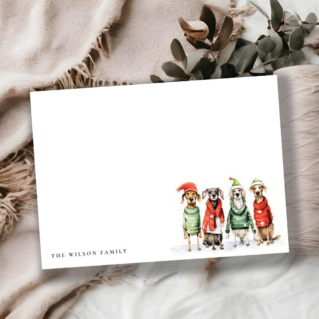 Cute Winter Dogs Sweater Furry & Bright Christmas  Card (Creator Uploaded)