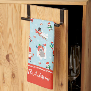 Cute Winter Festive Christmas Tea Towel