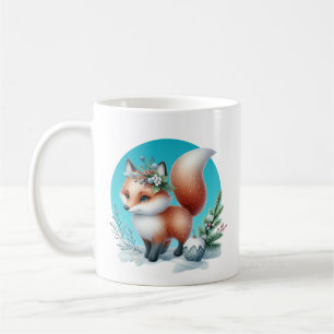 Cute Winter fox add monogram Coffee Mug