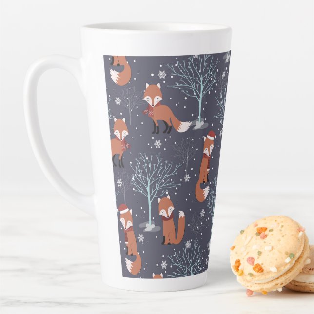 Cute Winter Fox Latte Mug (In Situ)
