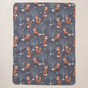 Cute Winter Fox Sherpa Blanket