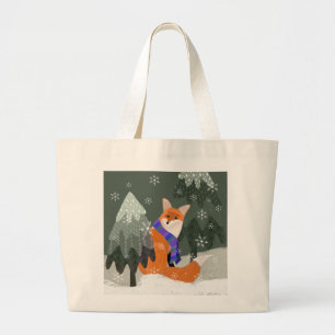Cute Winter Fox Tote Bag
