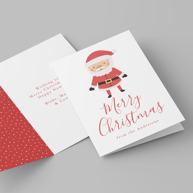 Cute Winter Friends Santa Claus Non-Photo Holiday Card (Creator Uploaded)
