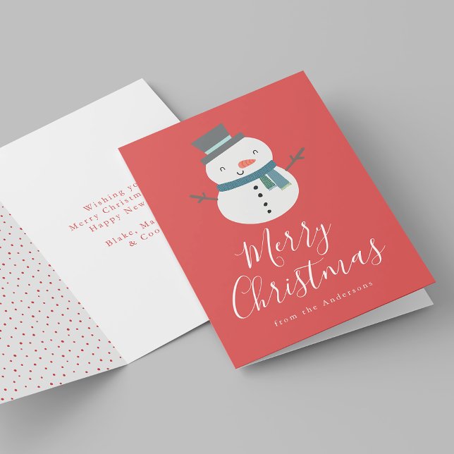 Cute Winter Friends Snowman Non-Photo Holiday Card (Creator Uploaded)