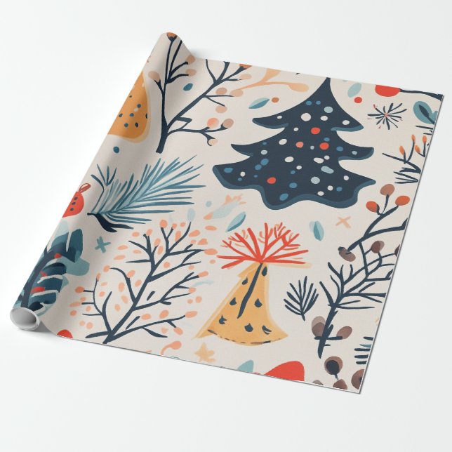 Cute winter  gift wrapping paper (Unrolled)