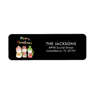 Cute Winter Holiday Snowman Hope Peace Love Return Address Label