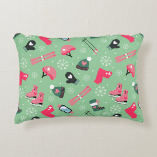 Cute Winter Holiday Sports Pattern Decorative Cushion