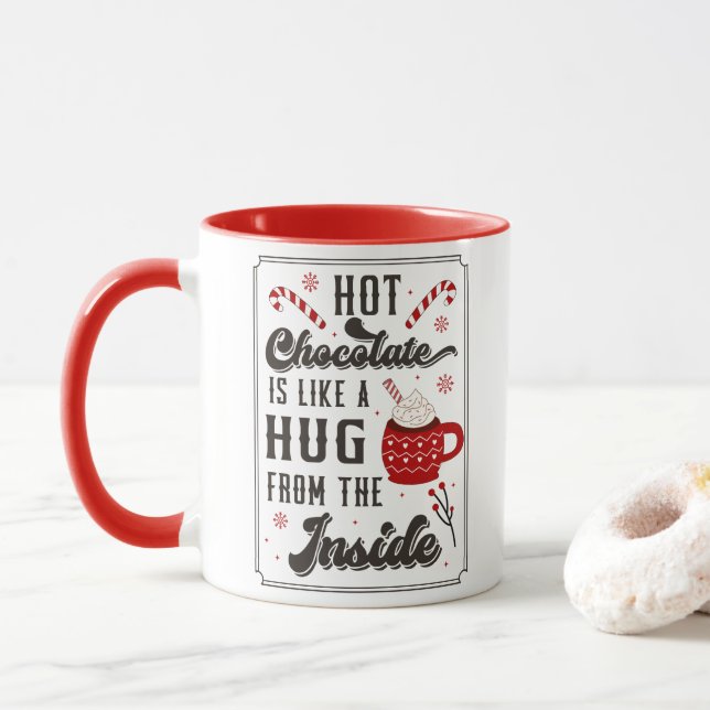 Cute Winter Hot Chocolate Merry Christmas Holidays Mug (With Donut)