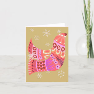 Cute Winter Hygge Bird BLANK Greeting Card