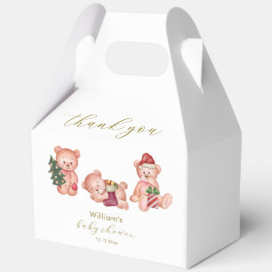 Cute Winter It's Cold Outside Bear Baby Shower Favour Box
