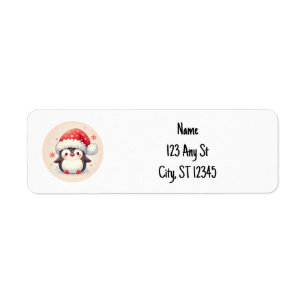 Cute Winter Penguin Address Label Return Address Label