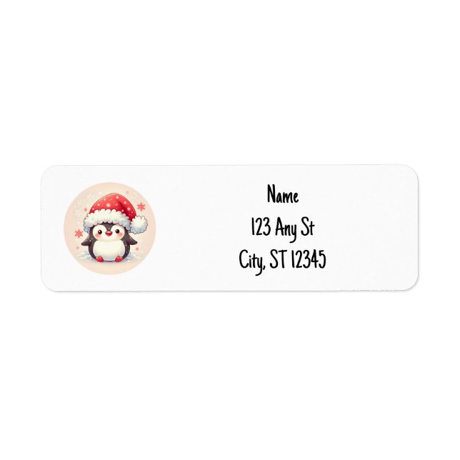 Cute Winter Penguin Address Label Return Address Label (Front)