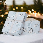 Cute winter penguin igloos snow illustration wrapping paper<br><div class="desc">Wrap your gifts in adorable style with our Chillin' with Baby Penguin-themed Wrapping Paper! This charming paper features delightful hand-painted watercolor penguins,  igloos,  and snowflakes on an icy blue backdrop. Whether it's a baby shower or a winter-themed celebration,  your presents will look extra special wrapped in this cute paper.</div>
