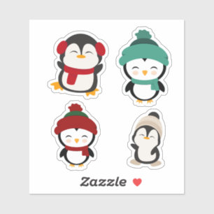 Cute Winter Penguin Kawaii Sticker Set