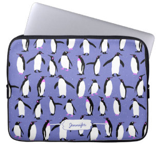 Cute winter penguin pattern laptop sleeve