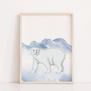 Cute Winter Polar Bear Arctic Nursery Wall Decor