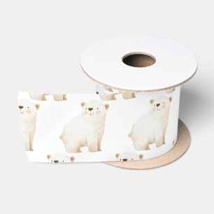 Cute Winter Polar Bears Satin Ribbon
