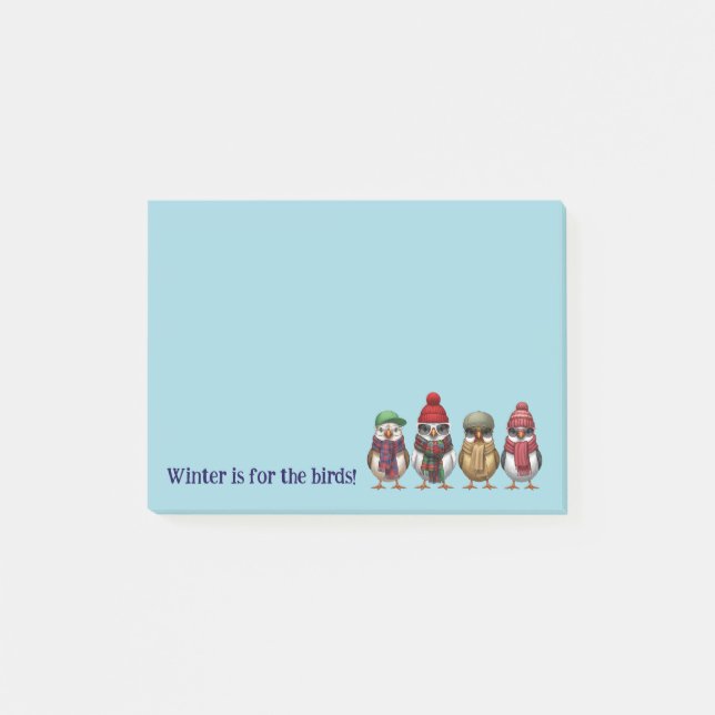 Cute Winter Post It Notes | Winter Birds  (Front)