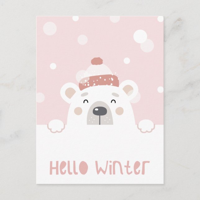 Cute Winter  Postcard (Front)