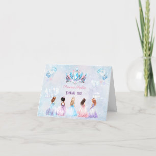 Cute Winter Princess Royal Birthday Girl Thank You Card