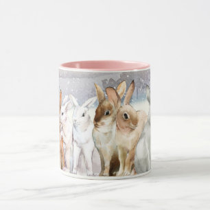 Cute Winter Rabbits Mug