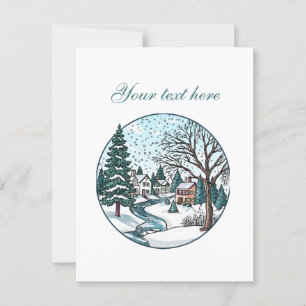 Cute Winter scene customisable Postcard
