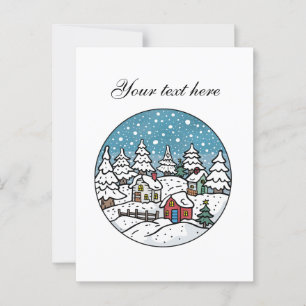 Cute Winter scene customisable Postcard