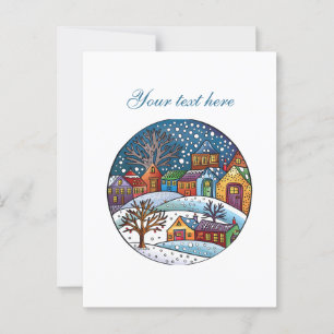 Cute Winter scene customisable Postcard