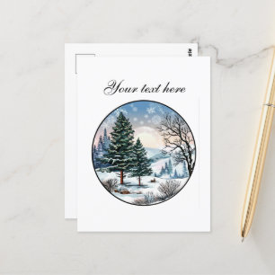 Cute Winter scene customisable Postcard