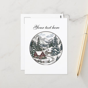 Cute Winter scene customisable Postcard