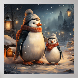 Cute winter scenes poster