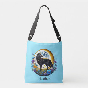 Cute Winter Seasonal add name wolf Crossbody Bag